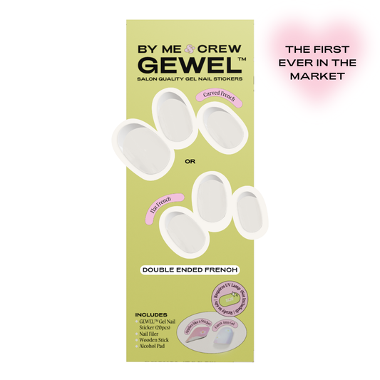 Double Ended French (Classic White) Semi Cured Gel Nail Stickers