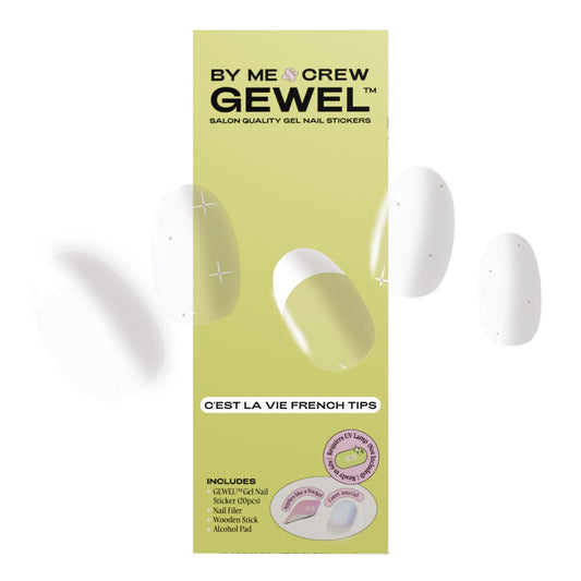C'est La Vie French Tips DIY Semi Cured Gel Nail Stickers ByMeAndCrew