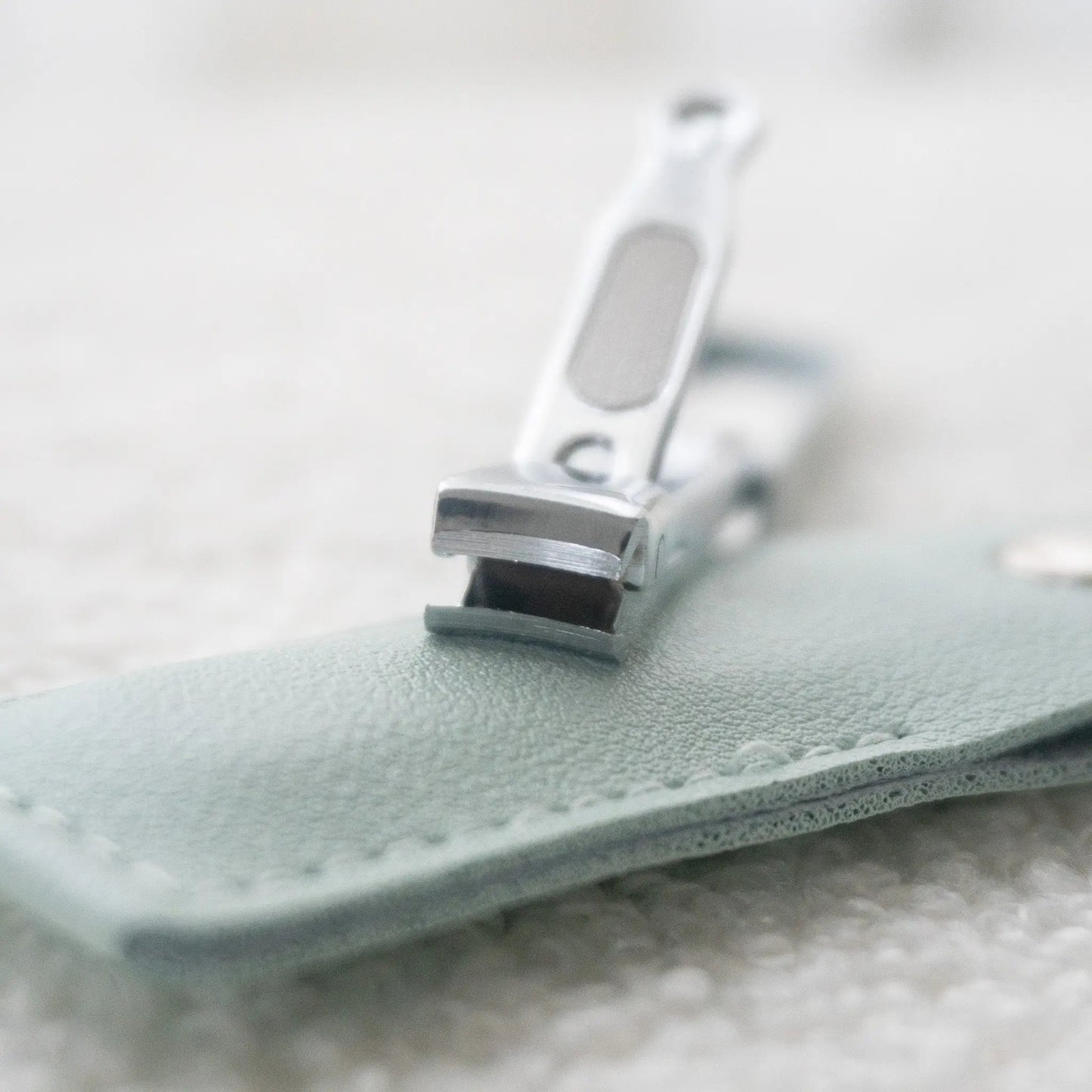 Foldable Nail Clipper with Pouch (Light Blue)