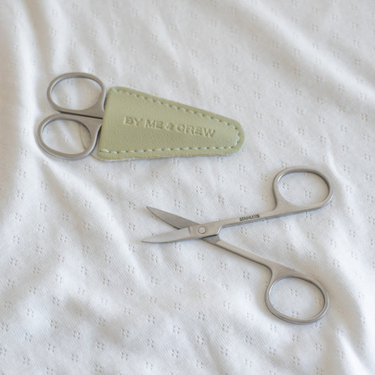 Premium Manicure Nail Scissors with Pouch (Green) By Me and Crew