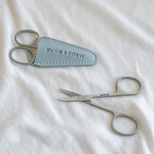 Premium Manicure Nail Scissors with Pouch (Blue) By Me and Crew