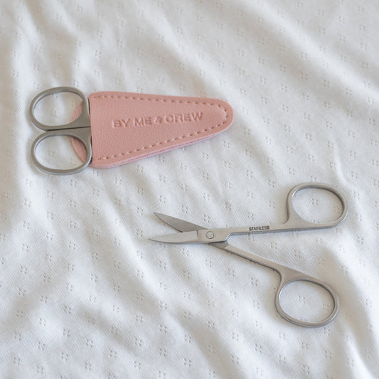Premium Manicure Nail Scissors with Pouch (Pink) By Me and Crew