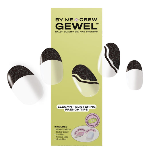 Elegant Glistening French Tips DIY Semi Cured Gel Nail Stickers