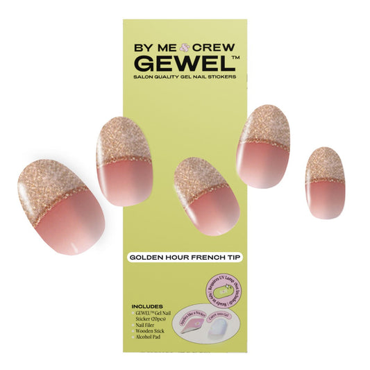 Golden Hour French Tip DIY Semi Cured Gel Nail Stickers By Me and Crew
