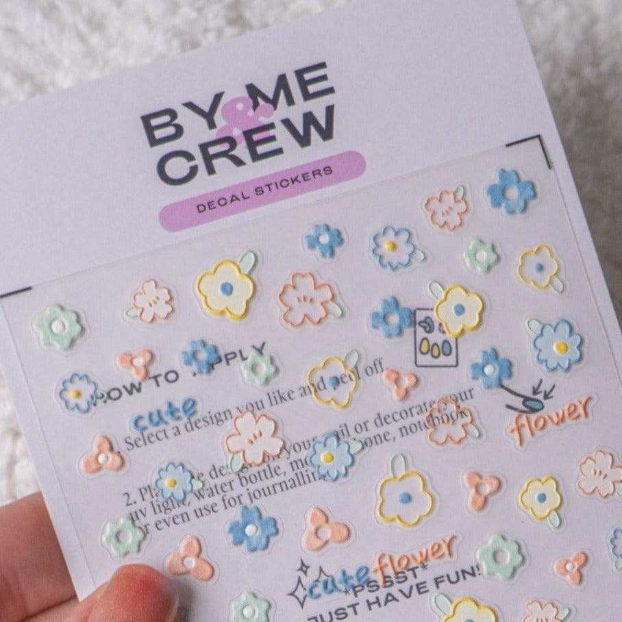 Fun Floral Nail Decal Sheet