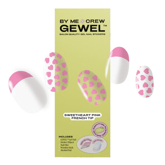 Sweetheart Pink French Tip DIY Semi Cured Gel Nail Stickers ByMeAndCrew