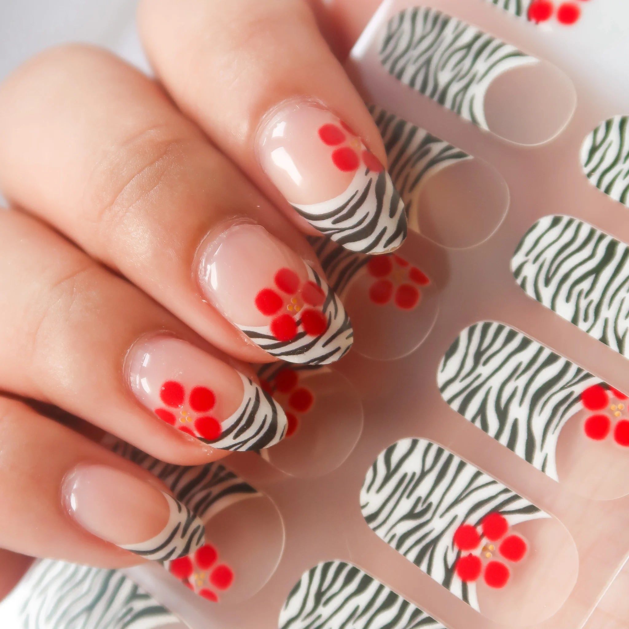 Blooming Zebra DIY Semi Cured Gel Nail Stickers