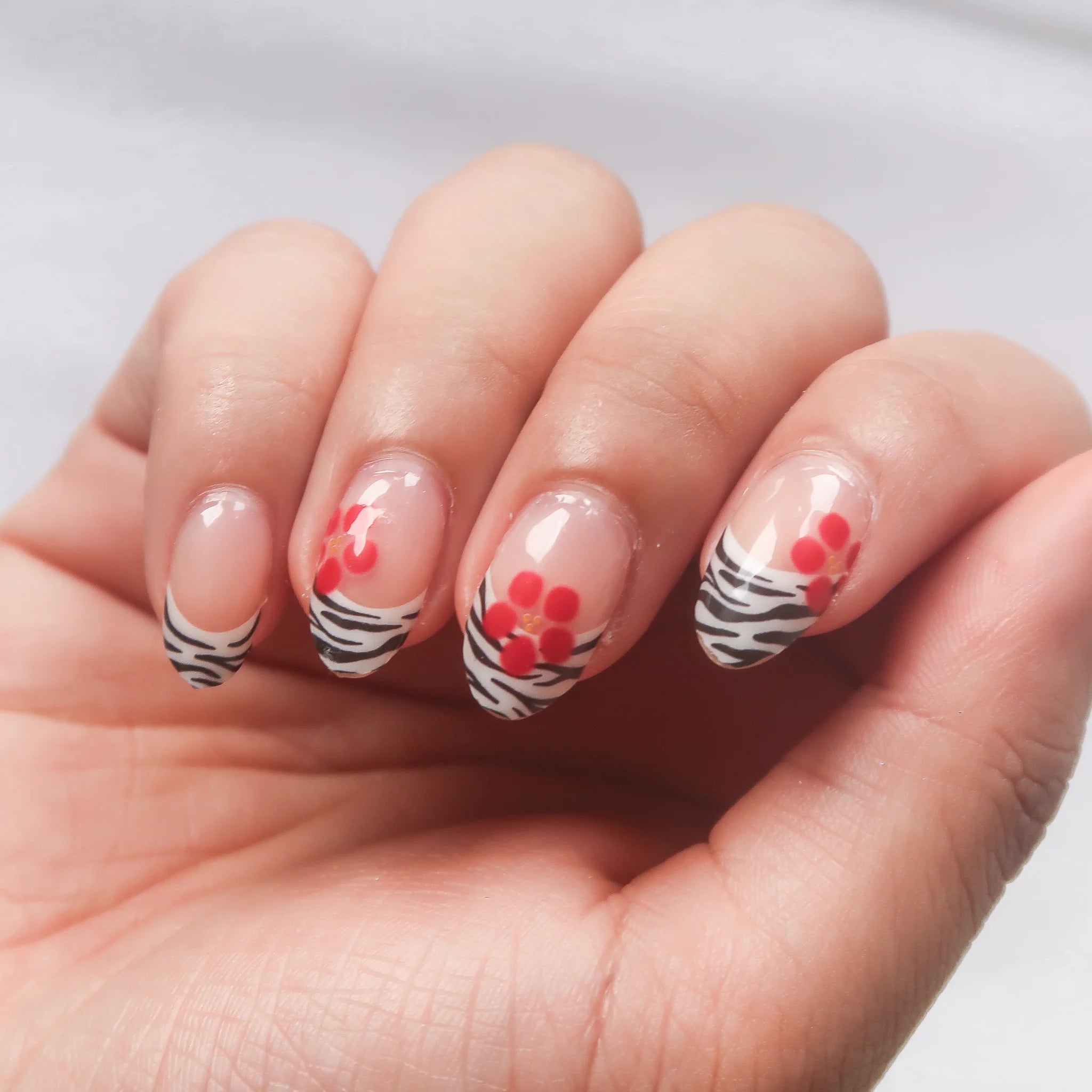 Blooming Zebra DIY Semi Cured Gel Nail Stickers