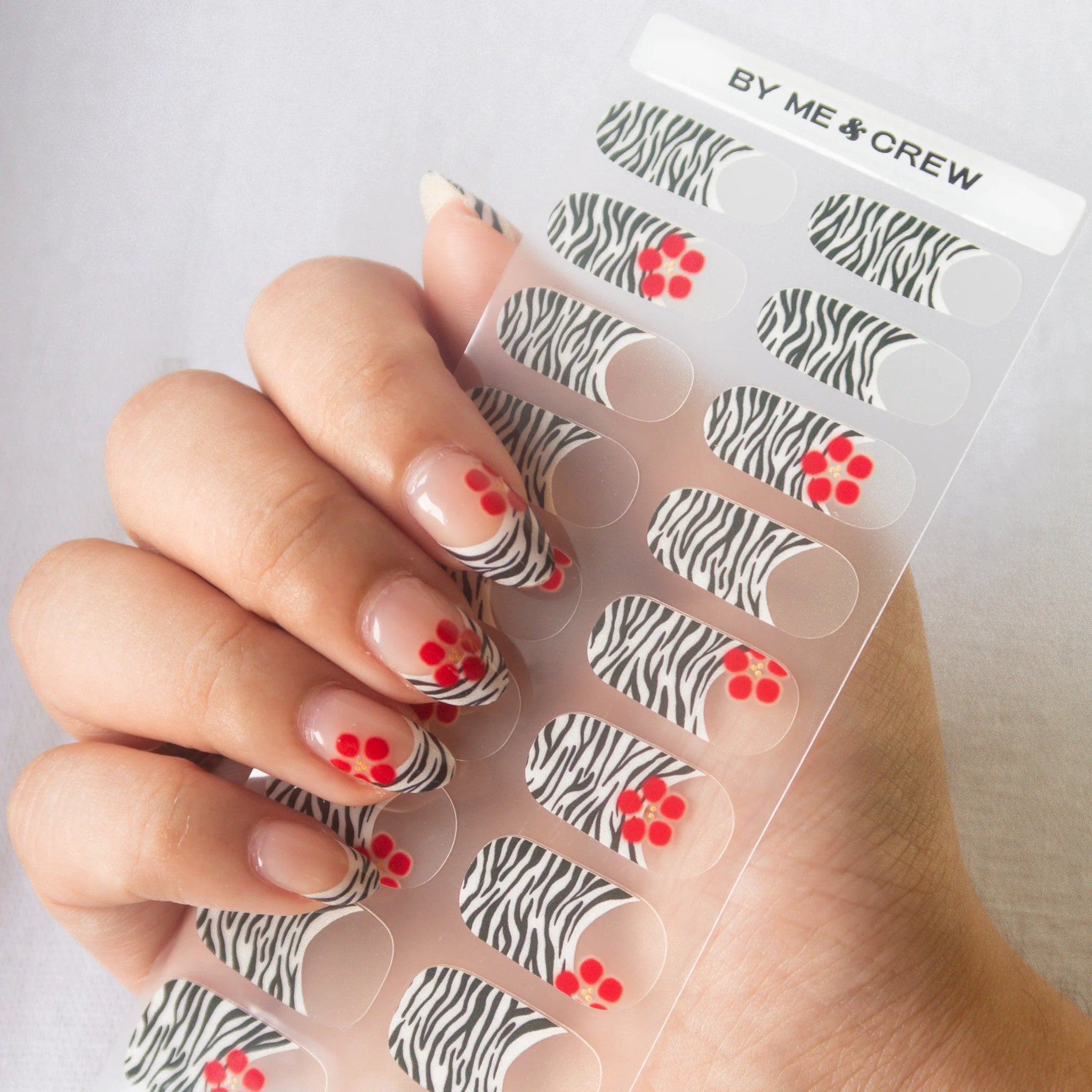 Blooming Zebra DIY Semi Cured Gel Nail Stickers
