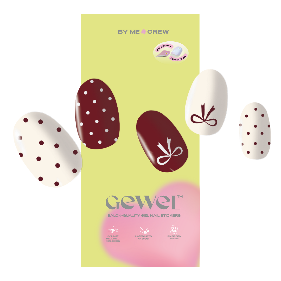 Tied To Luck (Polka Dot) DIY Semi Cured Gel Nail Stickers By Me and Crew