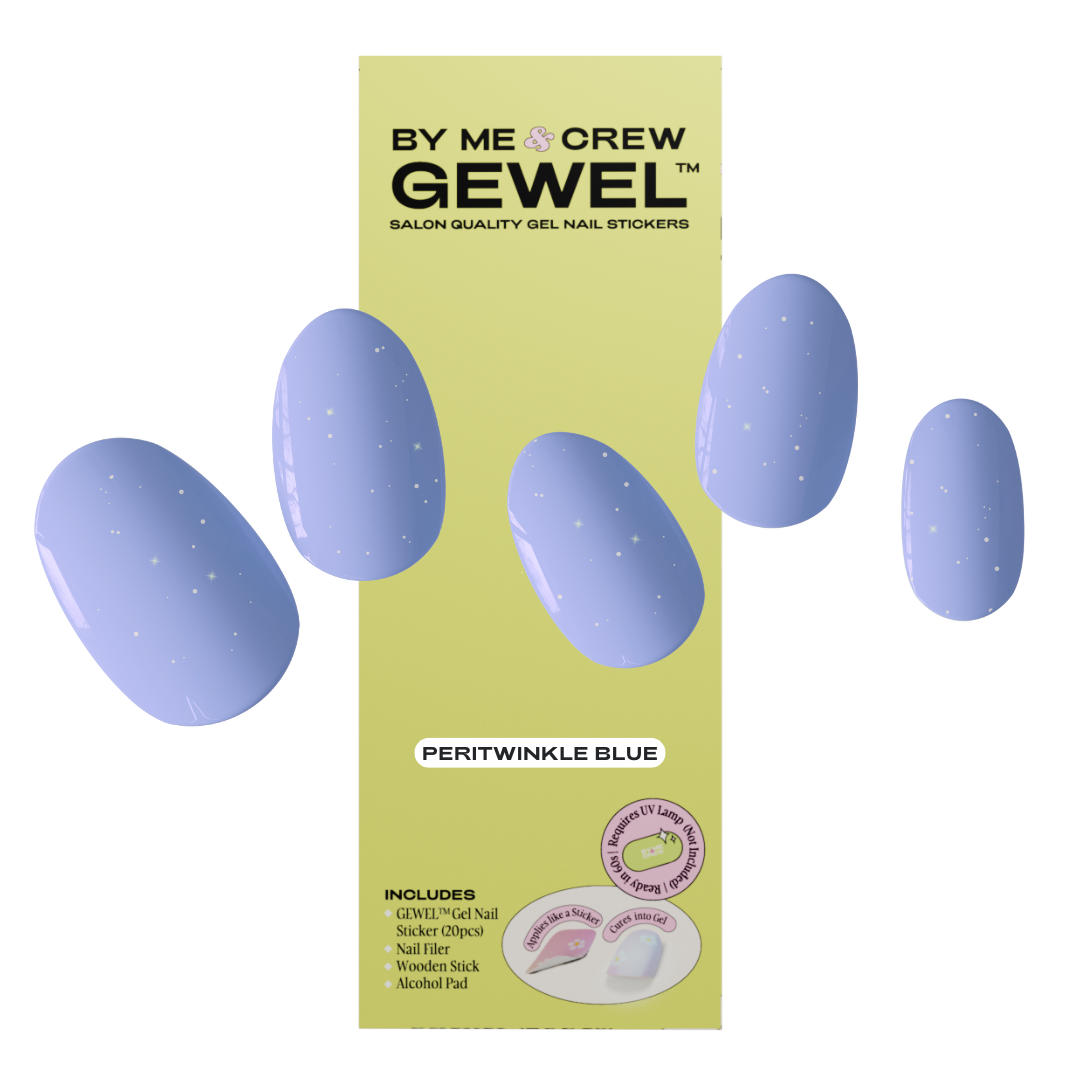 Periwinkle Blue DIY Semi Cured Gel Nail Stickers
