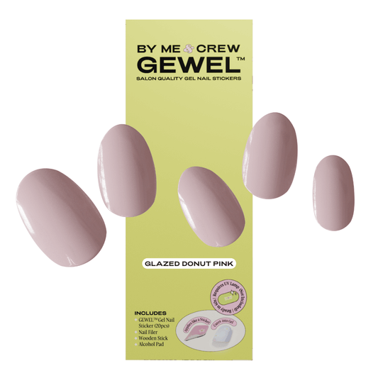 Pink Hailey Inspired Glazed Donuts Semi Cured Gel Nail Stickers