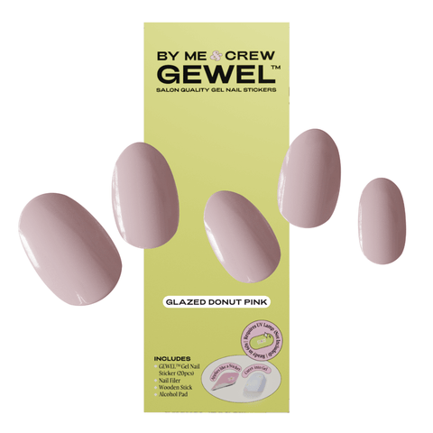 Pink Hailey Inspired Glazed Donuts Semi Cured Gel Nail Stickers