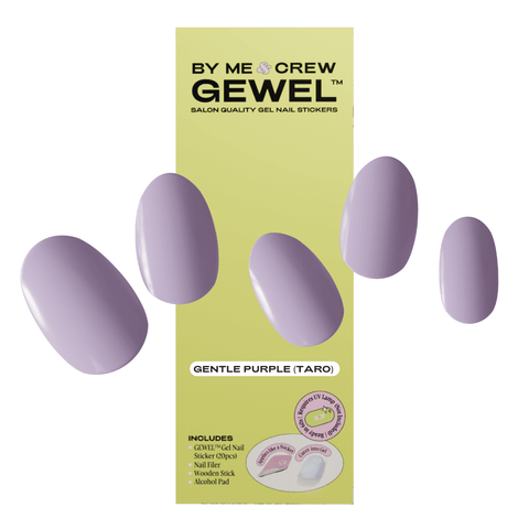 Transform your nails into a soothing oasis with our gentle pastel taro purple DIY Semicured Gel Nail Stickers Kit. Embrace self-care and indulge in serene, polished beauty.