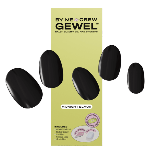 Midnight Black Semi Cured Gel Nail Stickers