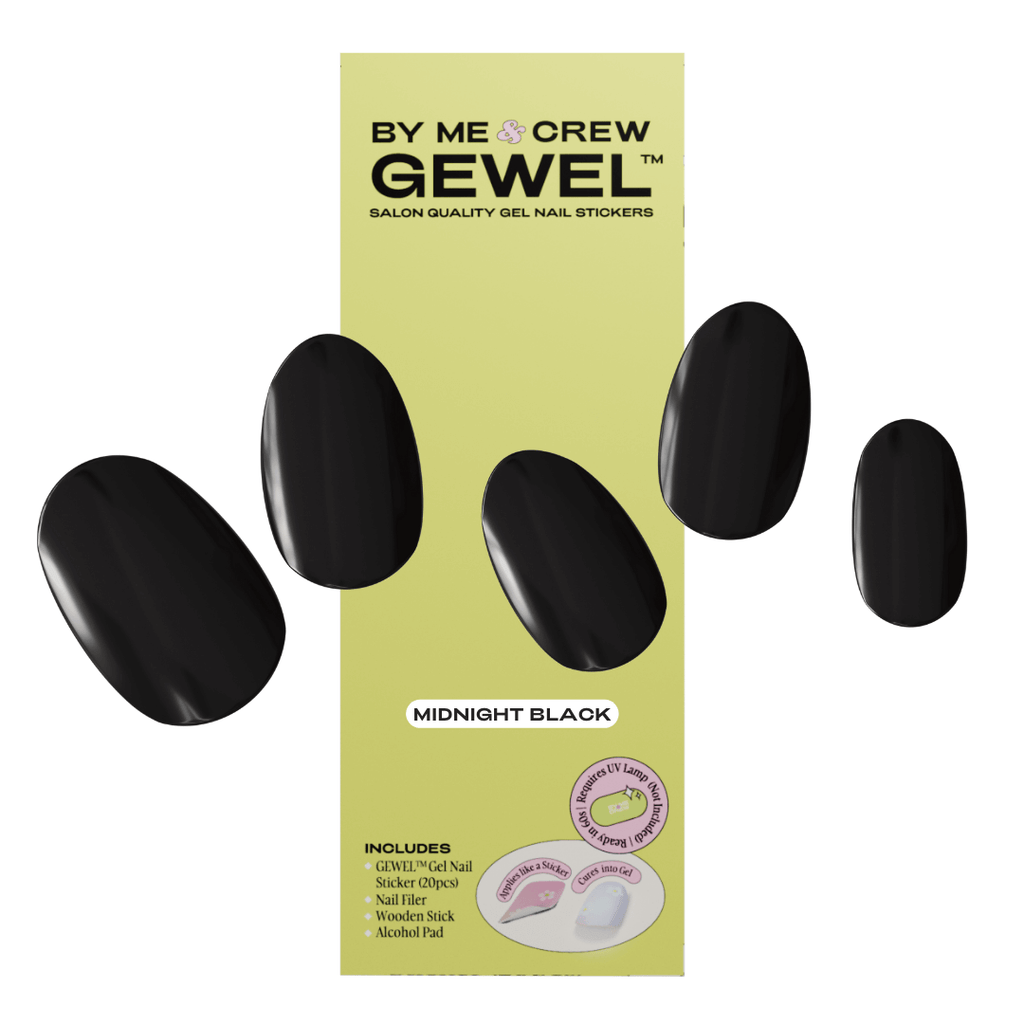 Step into the allure of the night with our captivating midnight black DIY Semicured Gel Nail Stickers Kit. Embrace your bold side and let your nails shine with confidence.