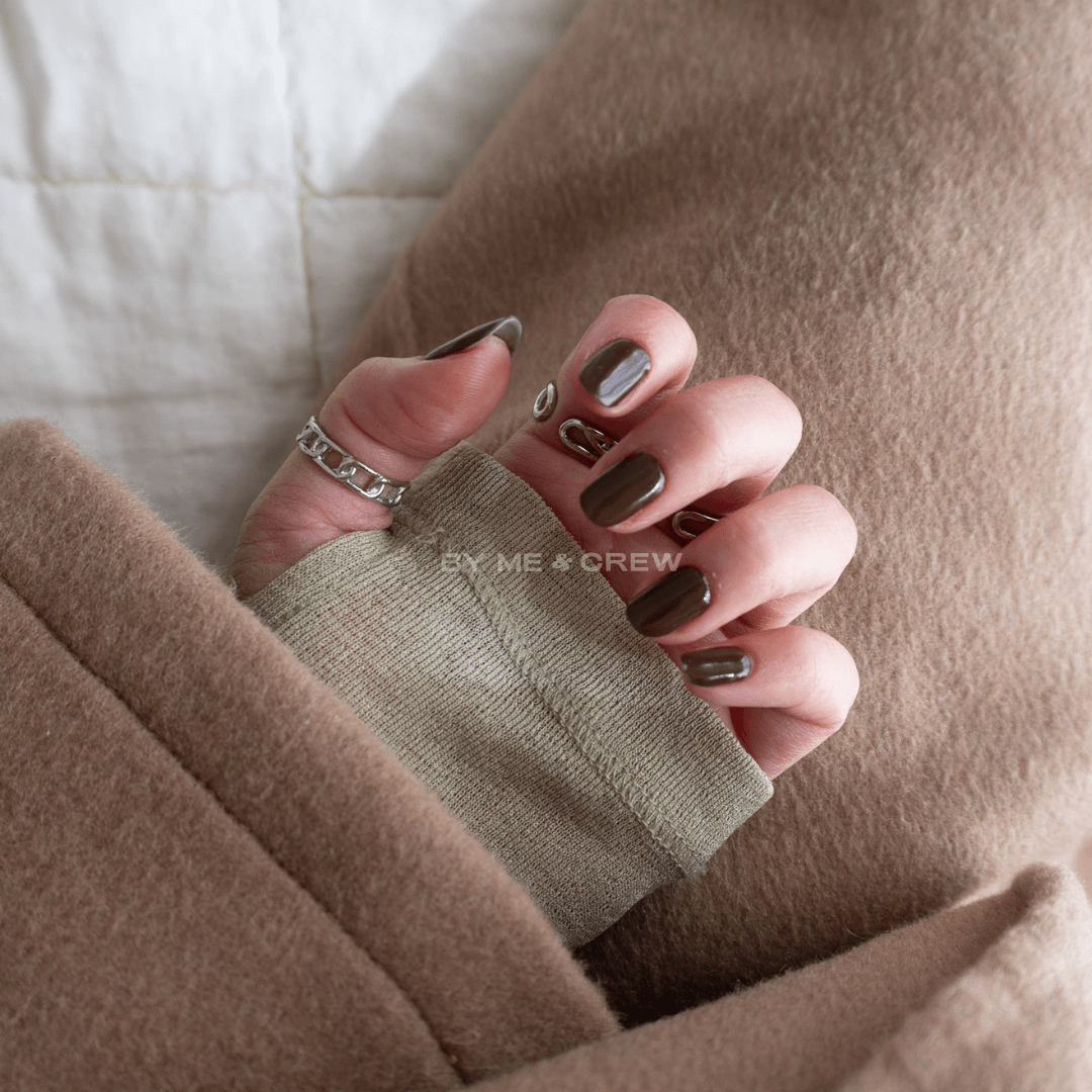Dark Brown DIY Semi Cured Gel Nail Stickers