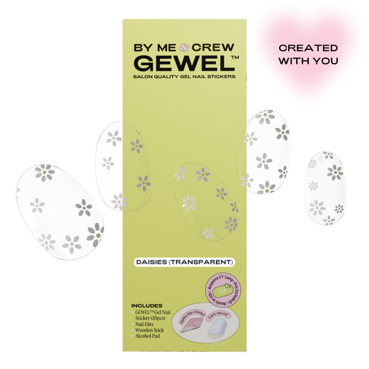 Daisies (Transparent) Semi Cured Gel Nail Stickers