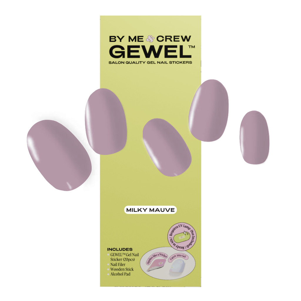 Milky Mauve Semi Cured Gel Nail Stickers