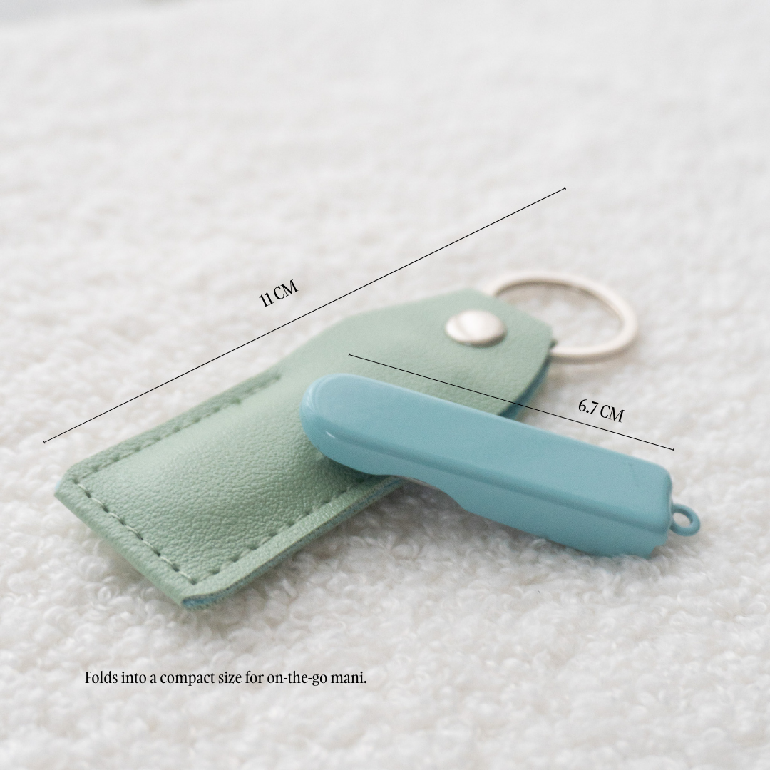 Foldable Nail Clipper with Pouch (Green/Blue)