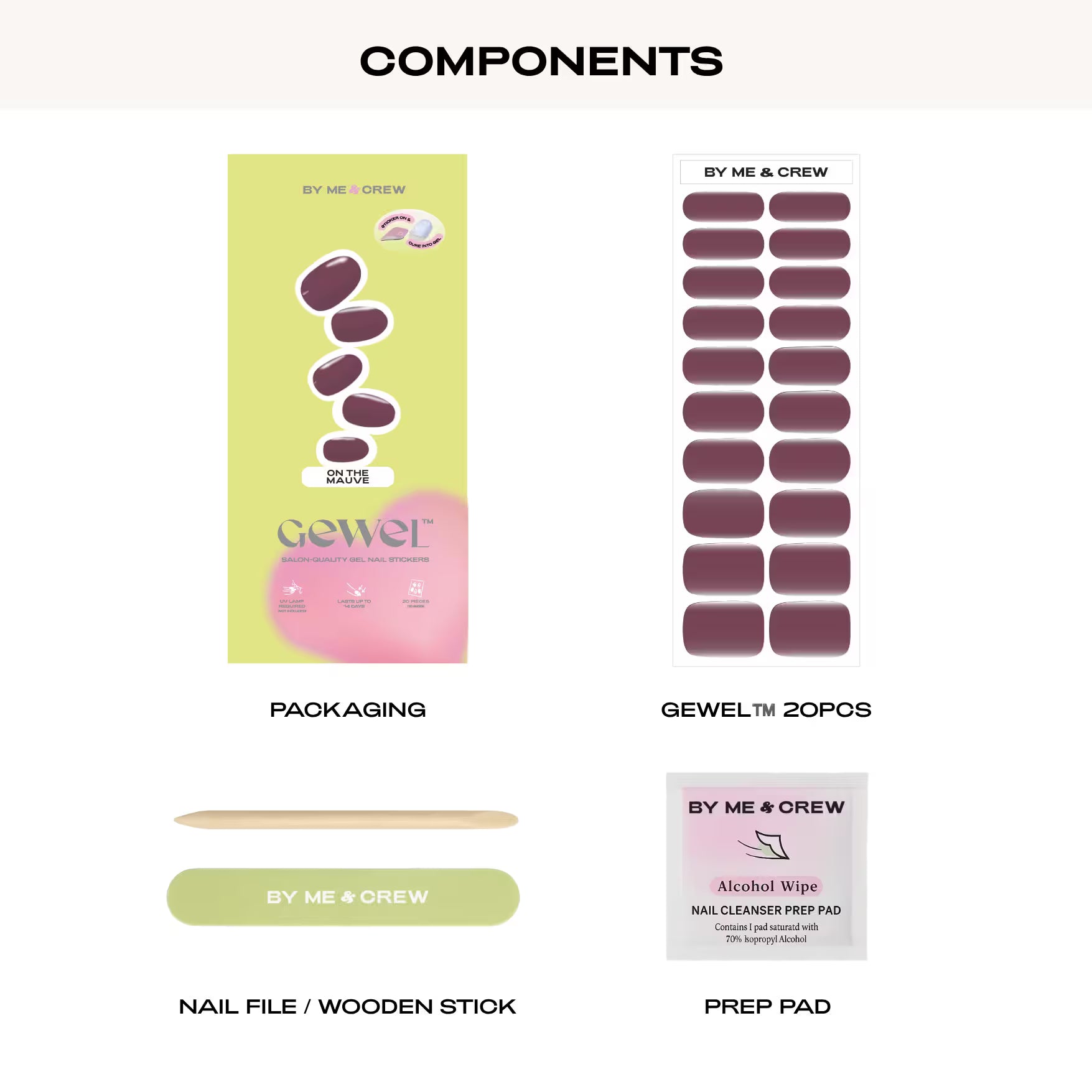On The Mauve DIY Semi Cured Gel Nail Stickers