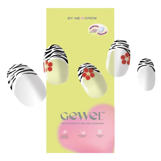 Blooming Zebra DIY Semi Cured Gel Nail Stickers