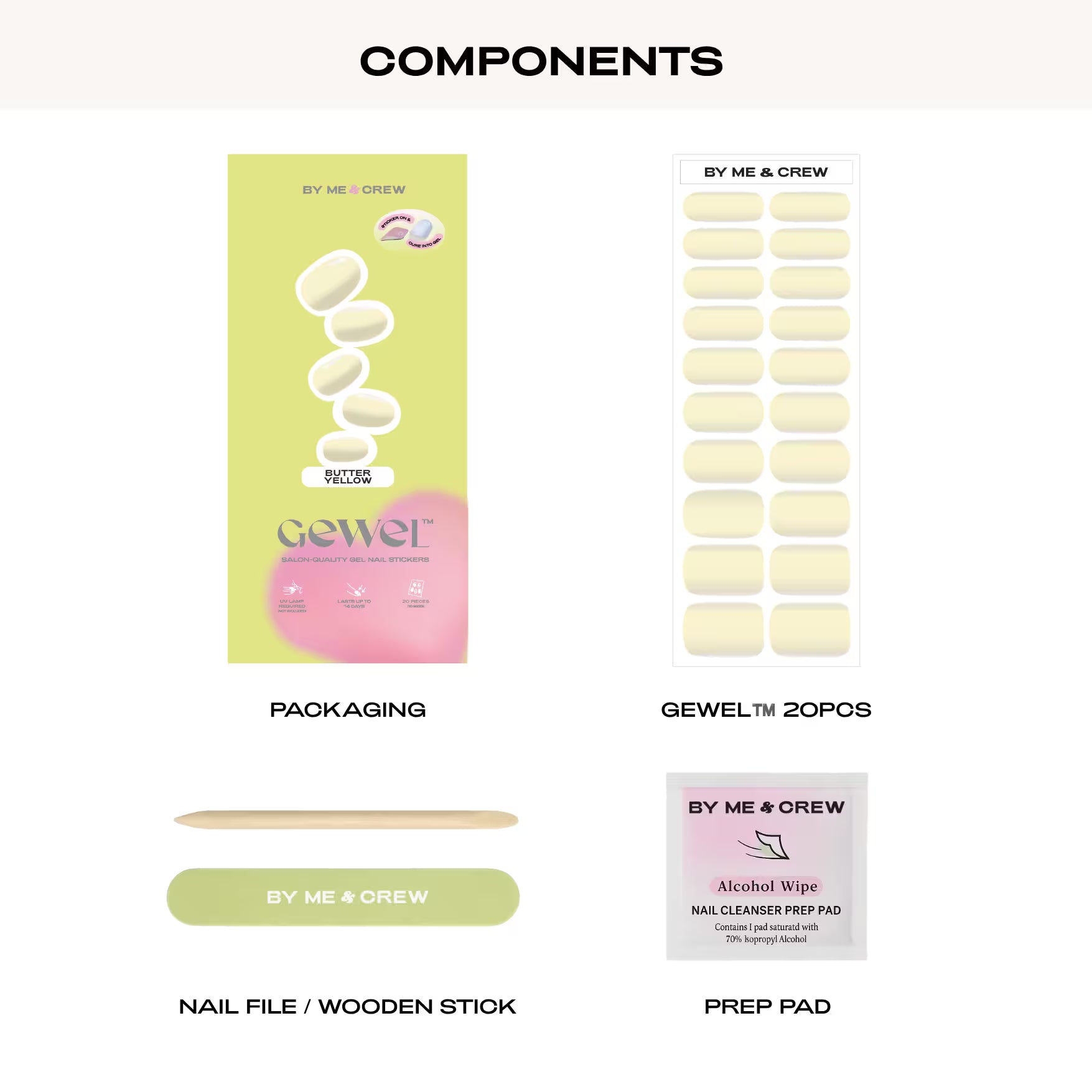 Butter Yellow (Glazed) DIY Semi Cured Gel Nail Stickers