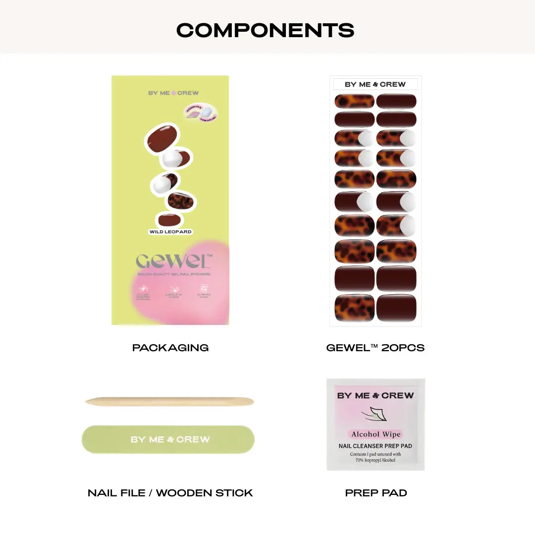 Wild Leopard DIY Semi Cured Gel Nail Stickers