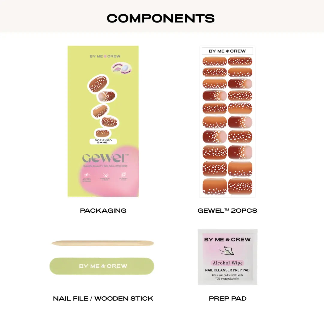Doe-Eyed Bambi DIY Semi Cured Gel Nail Stickers