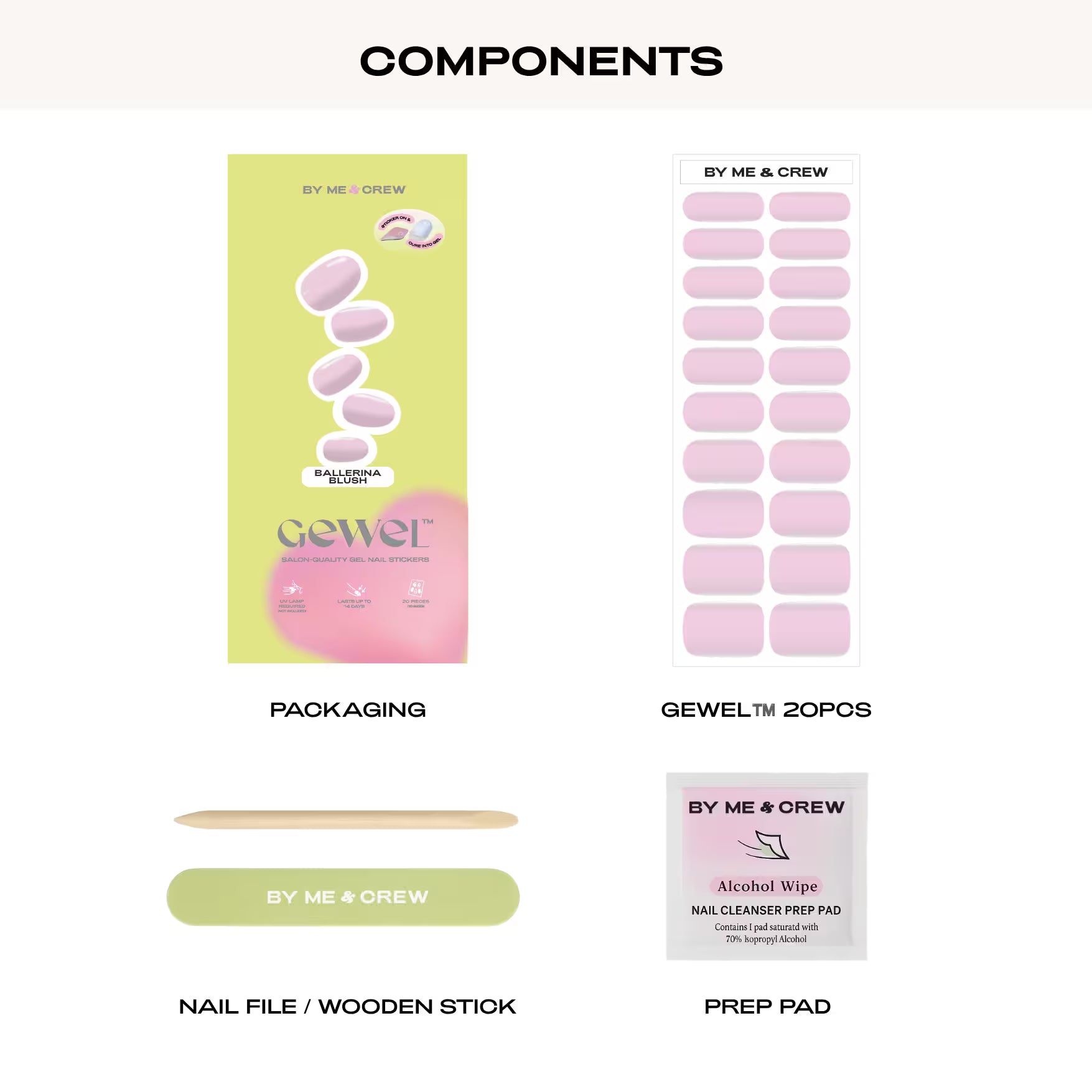 Ballerina Blush DIY Semi Cured Gel Nail Stickers