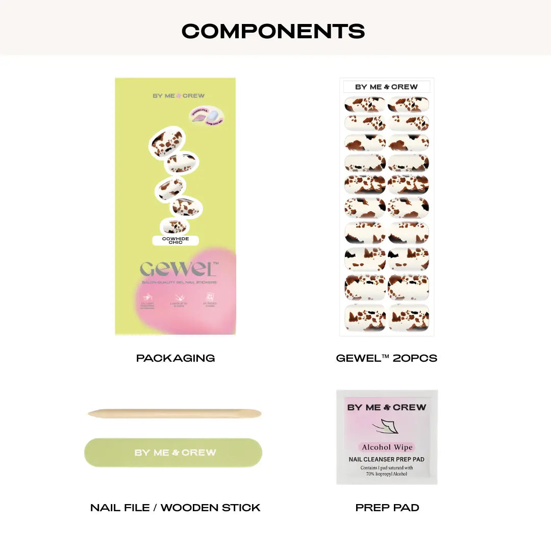 Cowhide Chio DIY Semi Cured Gel Nail Stickers