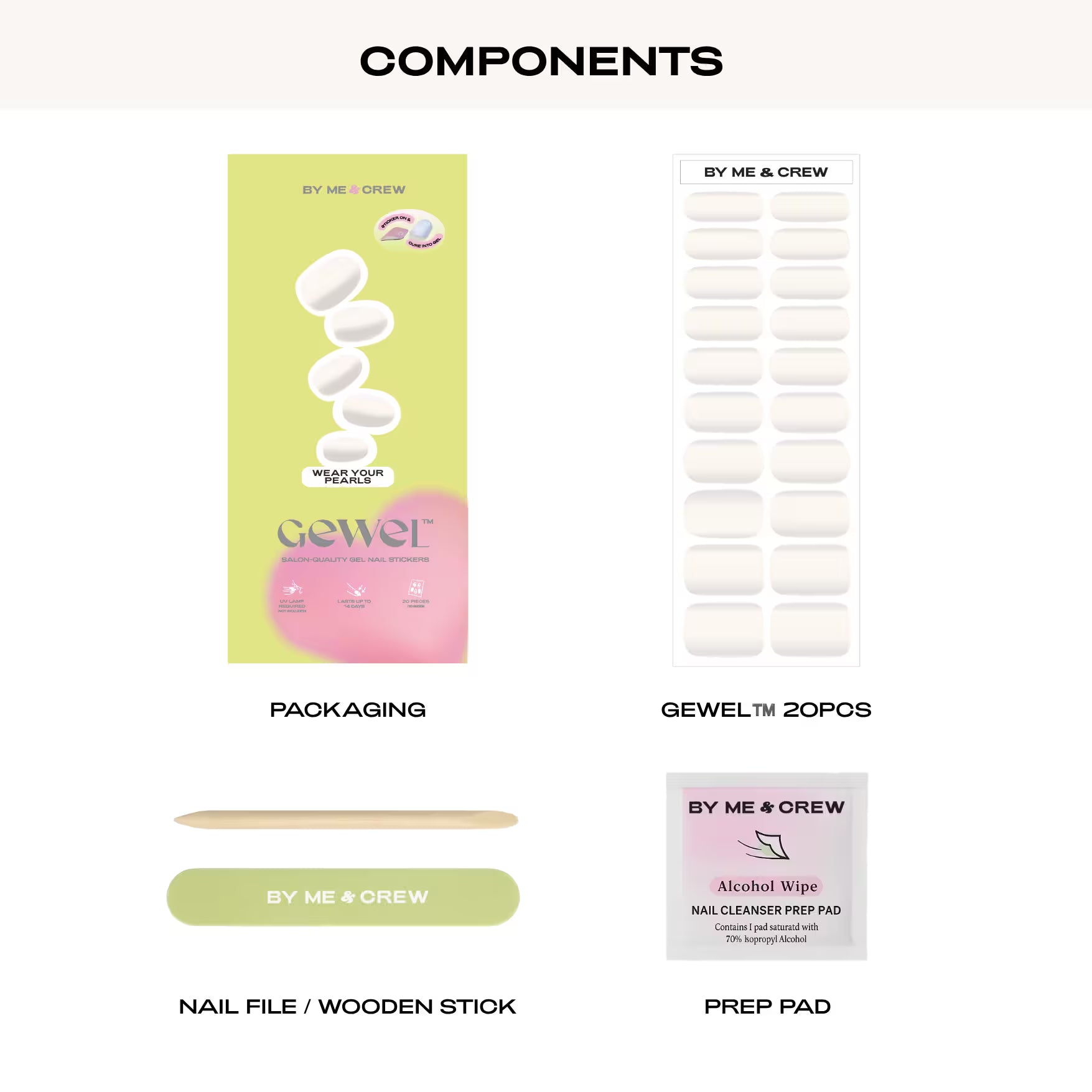 Wear Your Pearls (Glazed) DIY Semi Cured Gel Nail Stickers