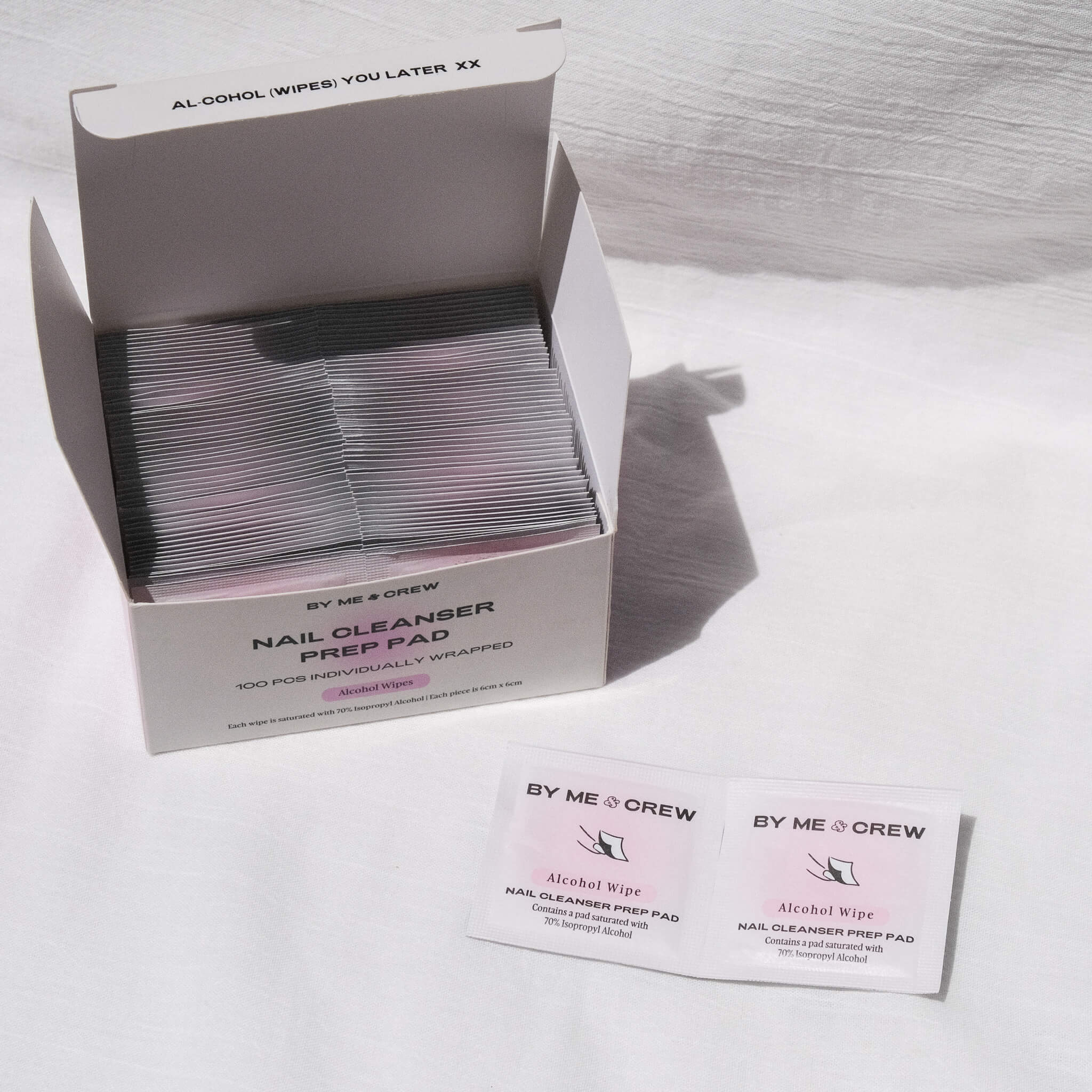 100 pcs Alcohol Wipes (Prep Pads) By Me and Crew