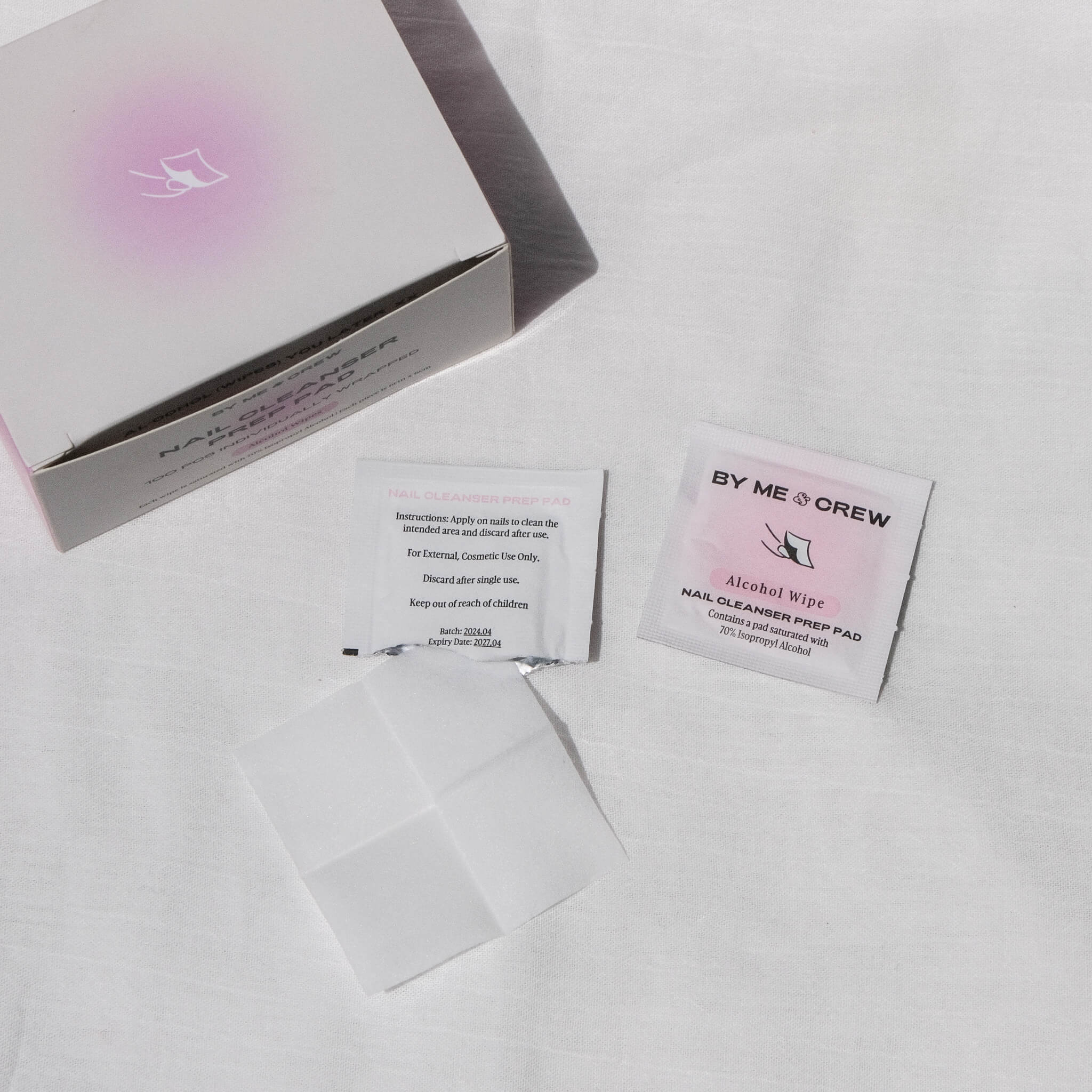 100 pcs Alcohol Wipes (Prep Pads) By Me and Crew