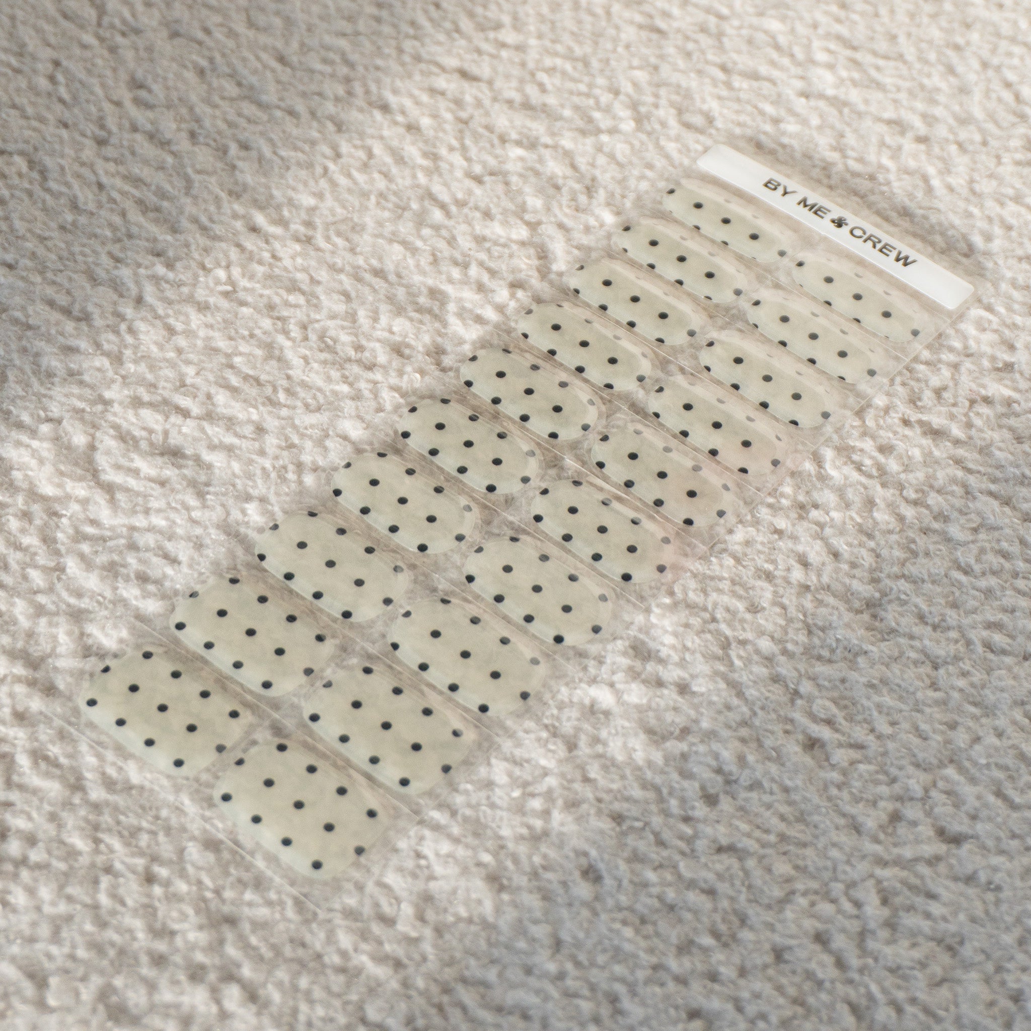 Black & Milky White Polka Dot DIY Semi Cured Gel Nail Stickers-4