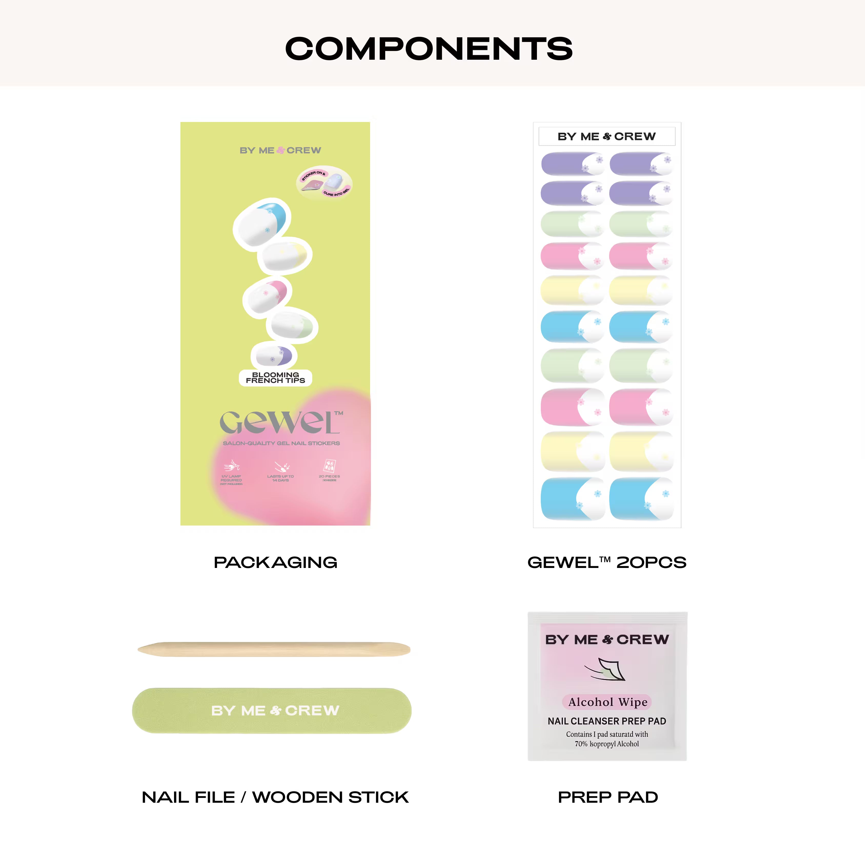 Blooming French Tip DIY Semi Cured Gel Nail Stickers-1