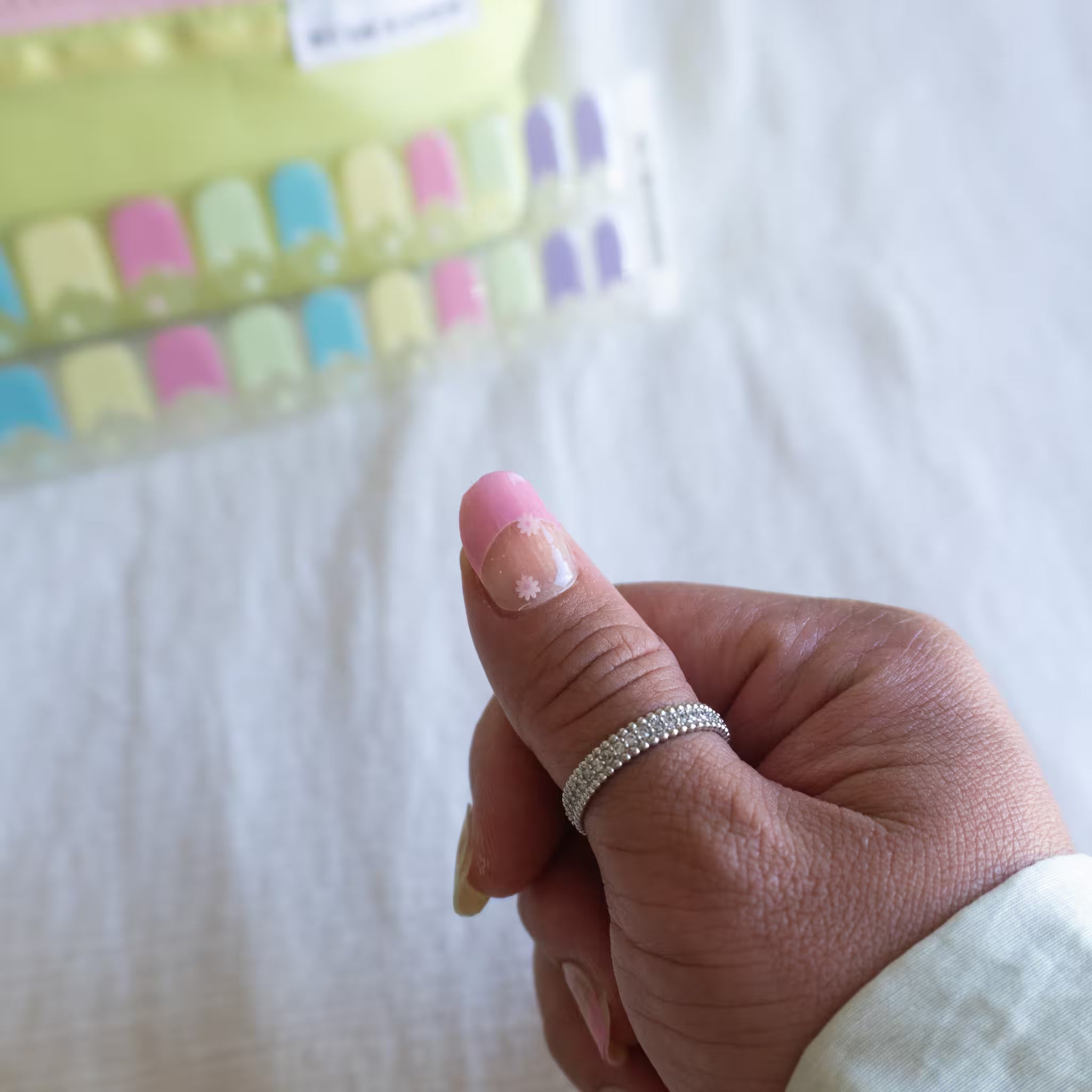 Blooming French Tip DIY Semi Cured Gel Nail Stickers-6