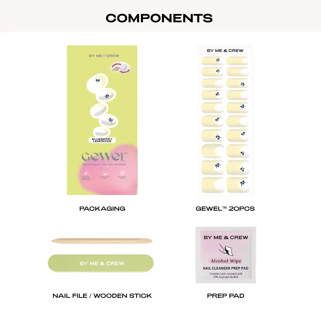 Blueberry Lemonade GEWEL™ Semi Cured Gel Nail Stickers-2
