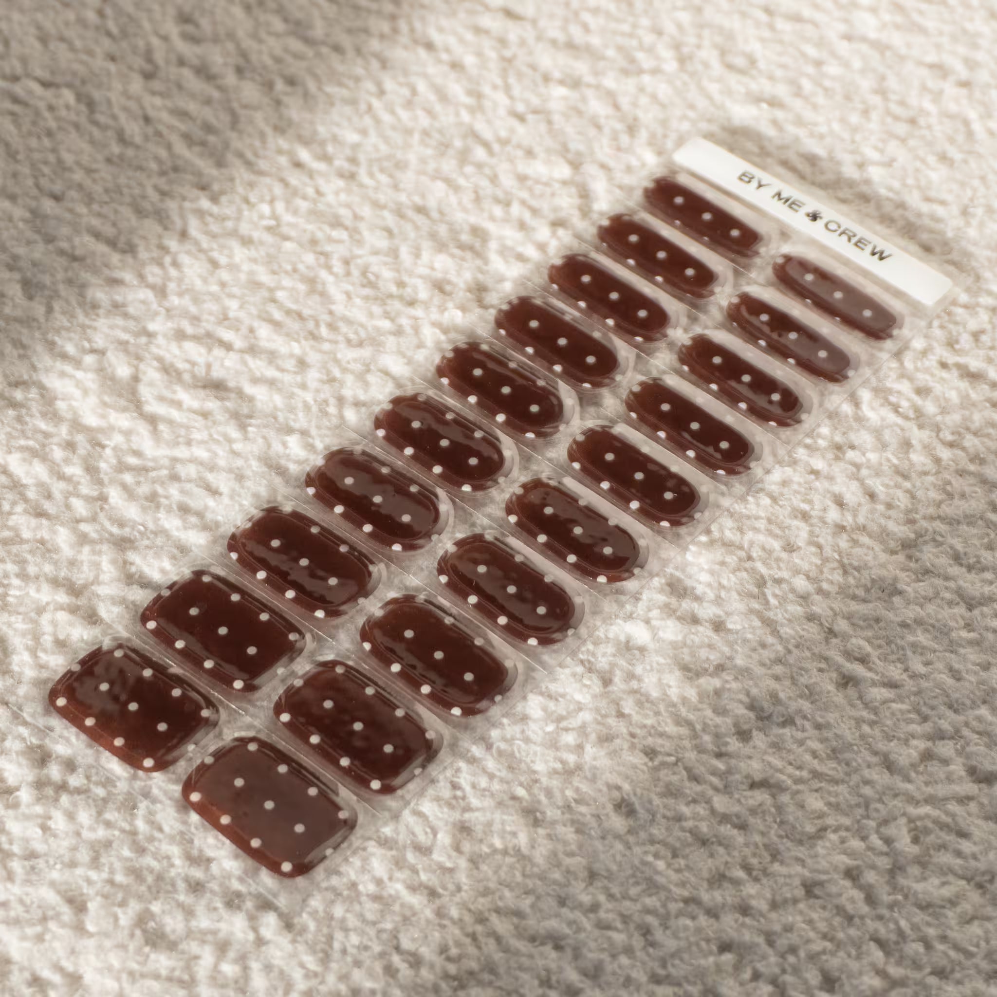 Brown Polka Dot DIY Semi Cured Gel Nail Stickers-5