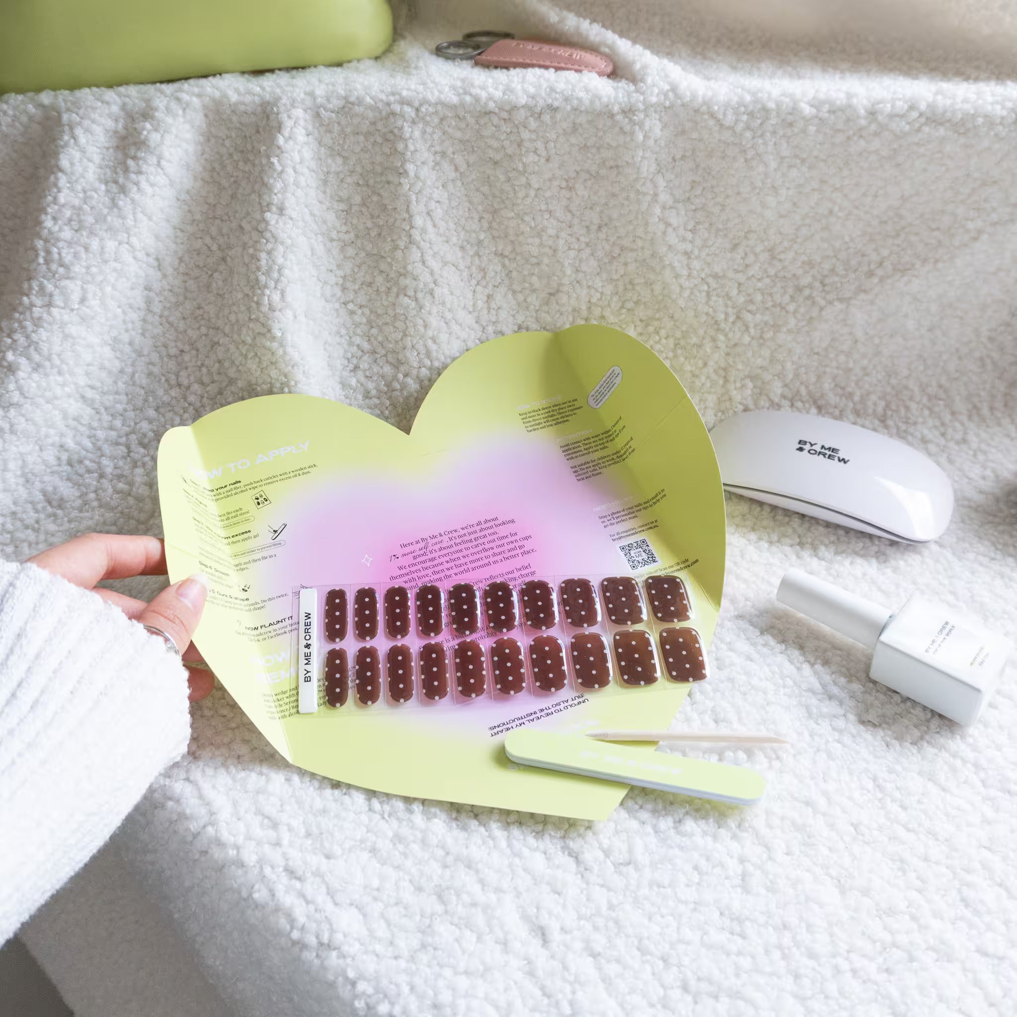 Brown Polka Dot DIY Semi Cured Gel Nail Stickers-6