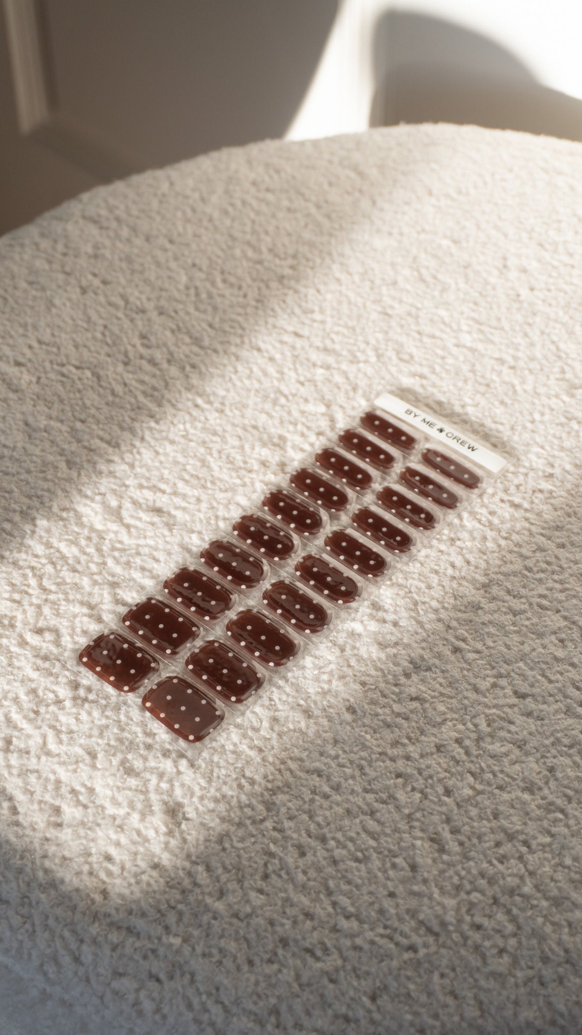 Brown Polka Dot DIY Semi Cured Gel Nail Stickers-7