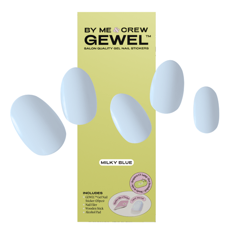 Milky Blue Semi Cured Gel Nail Stickers