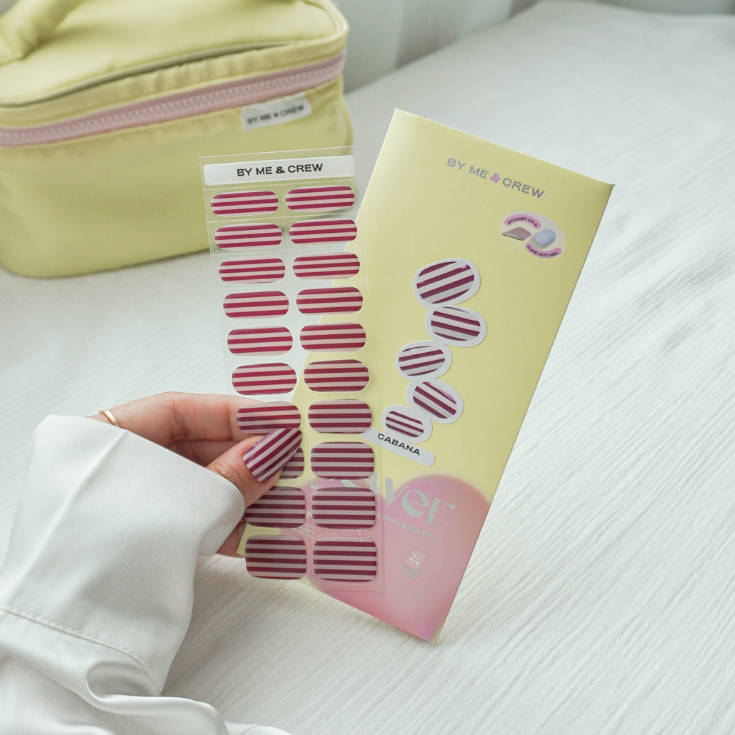 Cabana (Striped) GEWEL™ Semi Cured Gel Nail Stickers