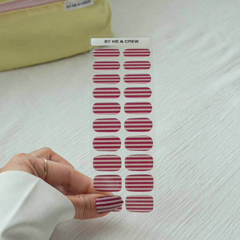 Cabana (Striped) GEWEL™ Semi Cured Gel Nail Stickers