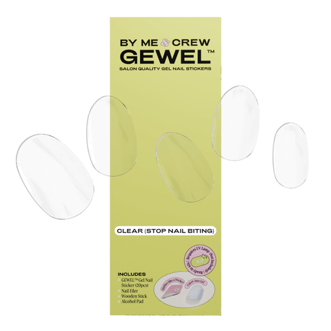 [ STOP Nail Biting & Breakage ] Clear & Transparent Semicured Gel Nail Stickers Kit