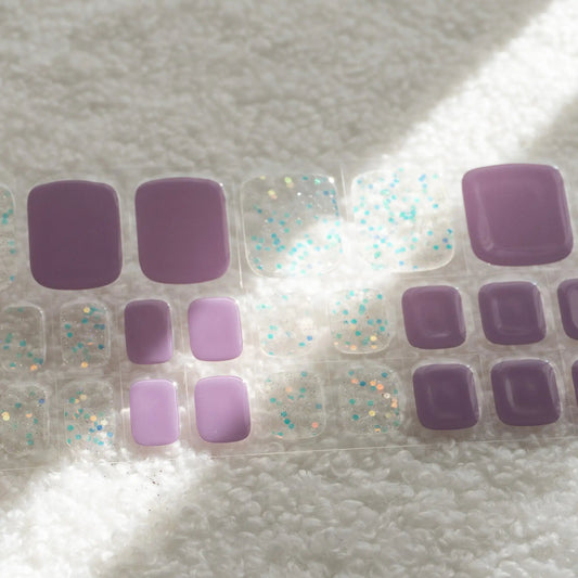 [PEDI / TOES] Confetti Purple Semi Cured Gel Nail Stickers