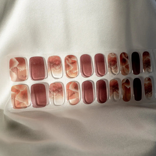 Cappuccino Swirls Semi Cured Gel Nail Stickers