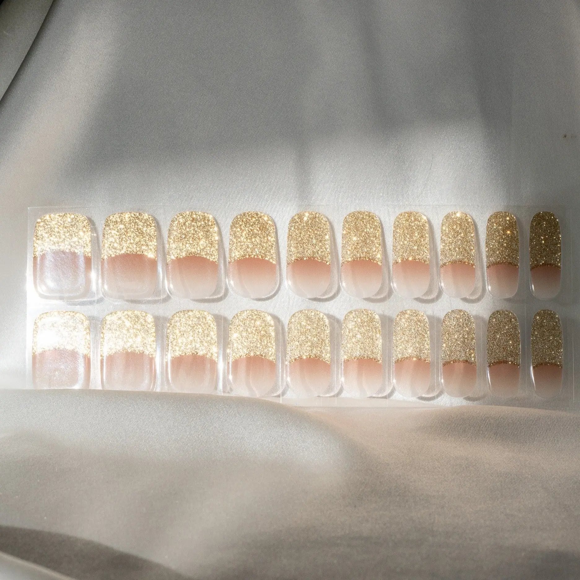 Golden Hour French Tip DIY Semi Cured Gel Nail Stickers