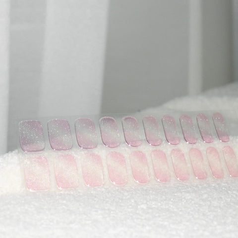 Aurora (Sheer Pink Shimmers) Semi Cured Gel Nail Stickers