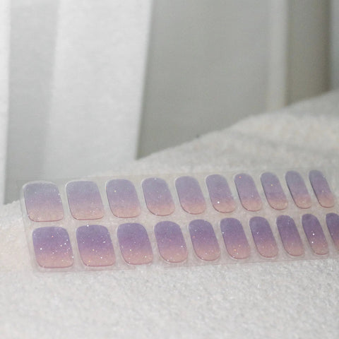 Aurora (Sheer Violet Shimmer) Semi Cured Gel Nail Stickers